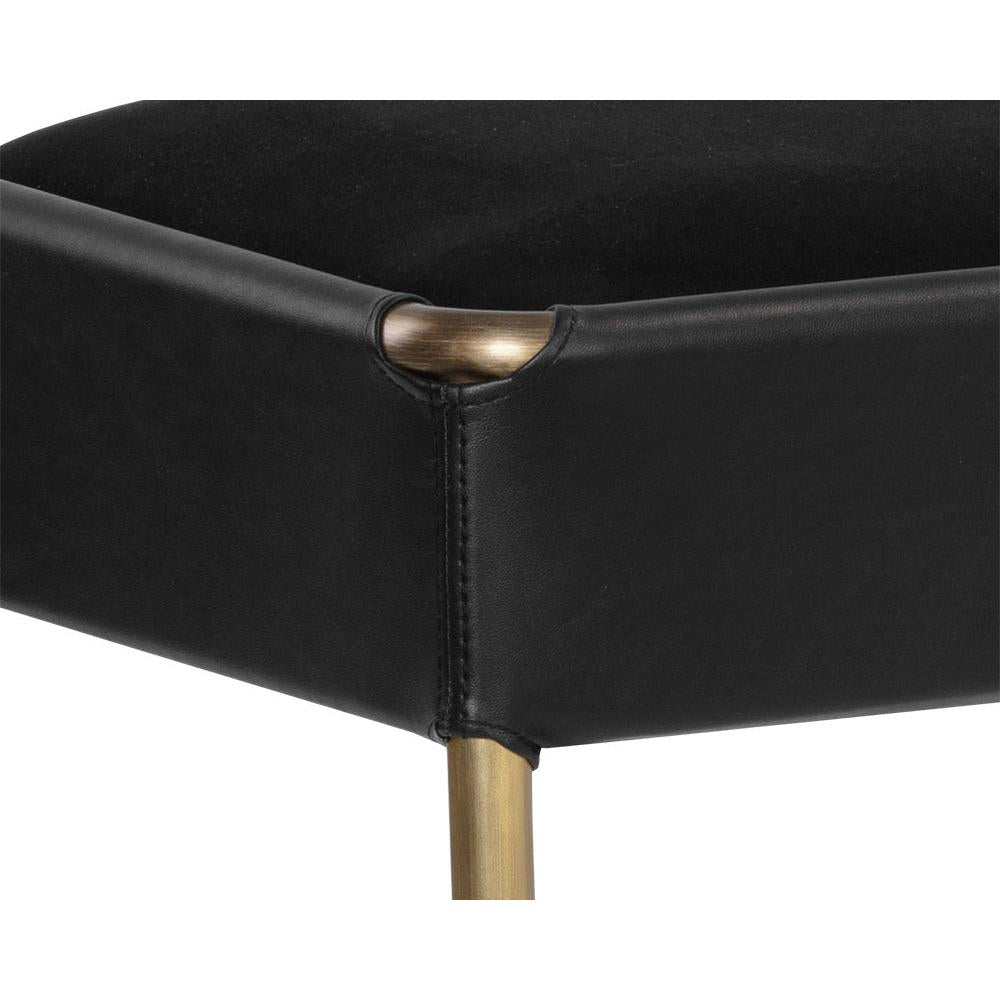 Bellevue Upholstered Bench - Bravo Black Leather