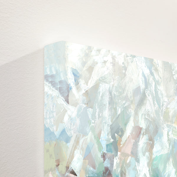 Abstract art piece with pastel colors on a white background