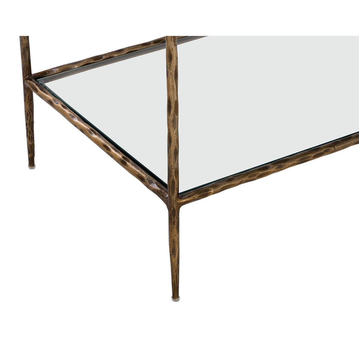 Emine Hammered Antique Brass Side Table