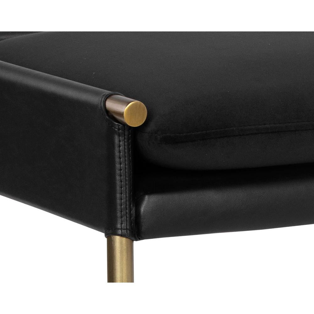 Bellevue Upholstered Bench - Bravo Black Leather