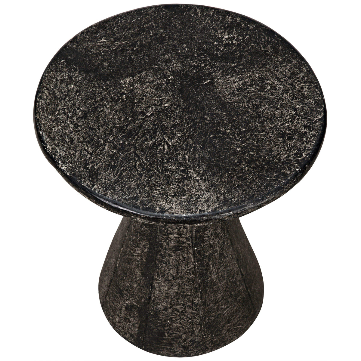 Pedestal Side Table Black Fiber Cement