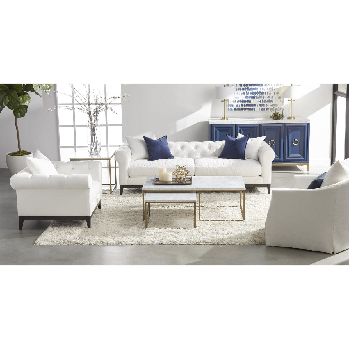 Allen Navy Blue Media Sideboard