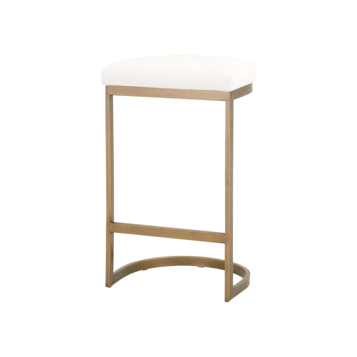 Charlie White & Brass Counter Stool
