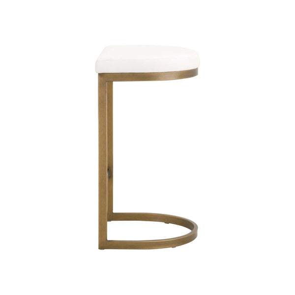Charlie White & Brass Counter Stool