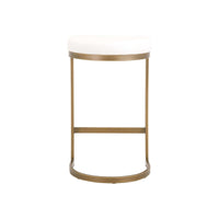 Charlie White & Brass Counter Stool