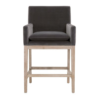 Drew Gray Velvet Counter Stool