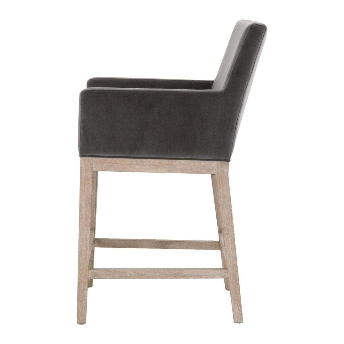 Drew Gray Velvet Counter Stool