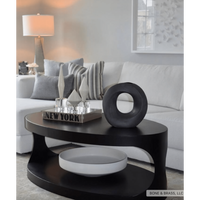 Eclipse Black Steel Oval Coffee Table