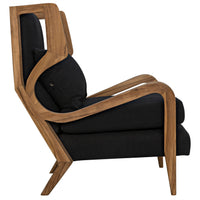 Carol Teak & Black Upholstered Chair
