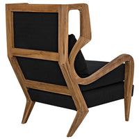 Carol Teak & Black Upholstered Chair