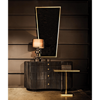 Irene Curved Fluted Hand Rubbed Black Dresser