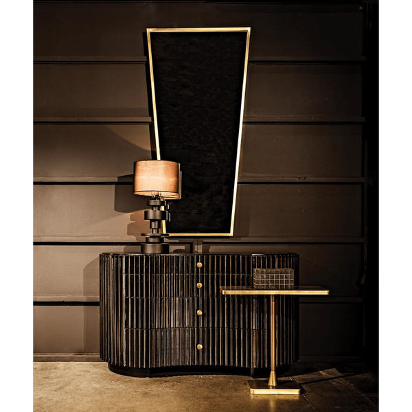 Irene Curved Fluted Hand Rubbed Black Dresser