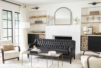 Knox Black Leather Mantle Mirror