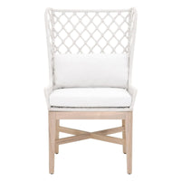 Lois White Rope Outdoor Wing Chair