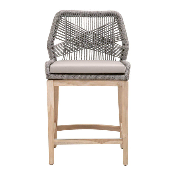 Lulu Platinum Rope Outdoor Counter Stool