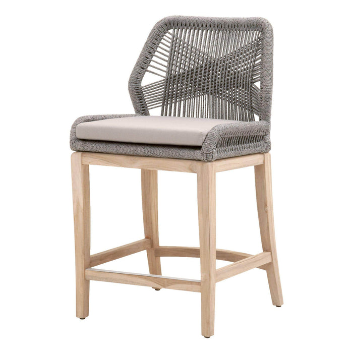 Lulu Platinum Rope Outdoor Counter Stool