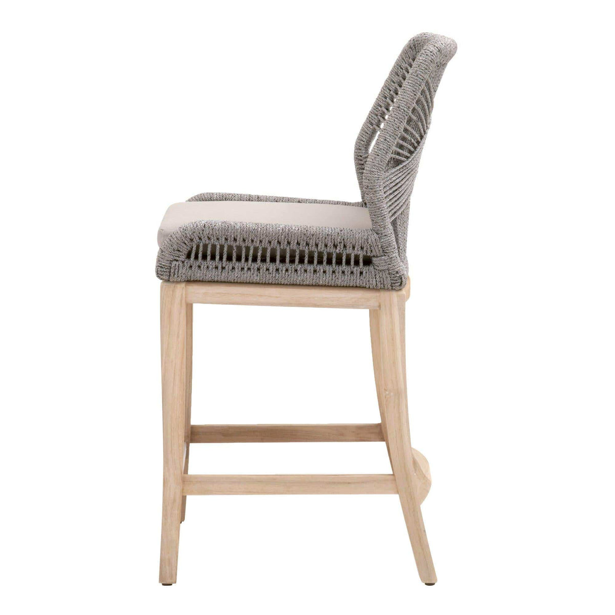Lulu Platinum Rope Outdoor Counter Stool
