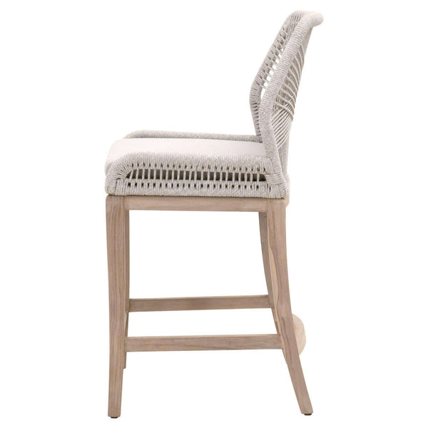 Lulu Taupe Rope Outdoor Counter Stool