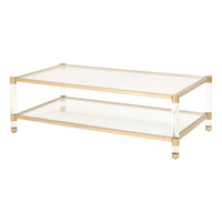 Novel Brass & Lucite Coffee Table