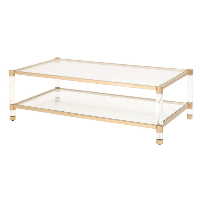 Novel Brass & Lucite Coffee Table