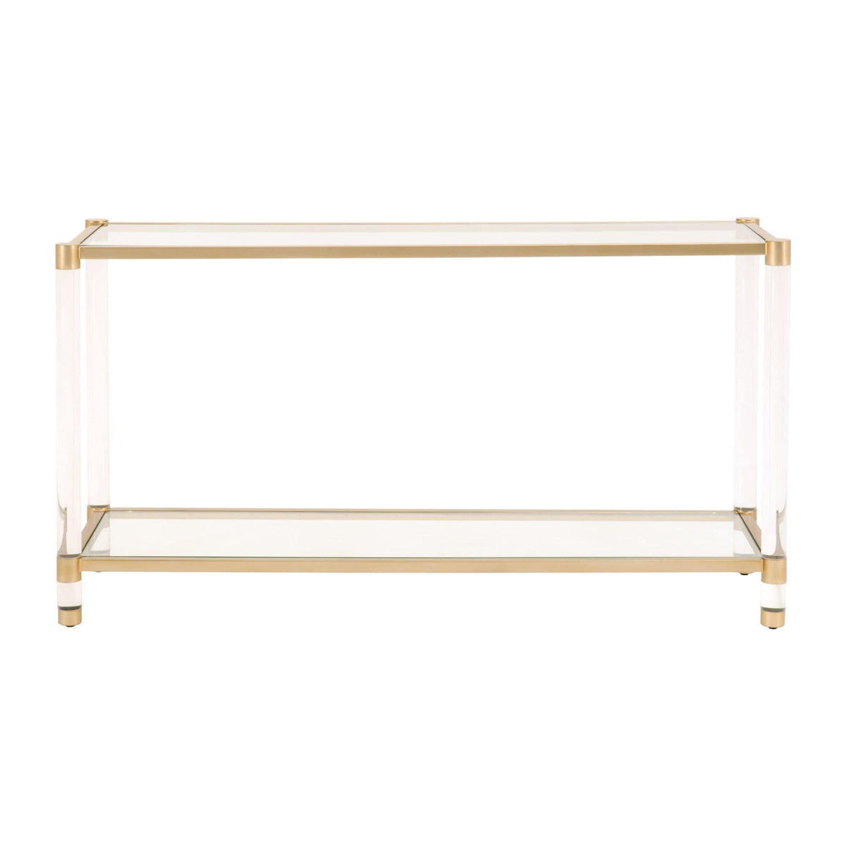 Novel Brass & Lucite Console Table