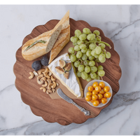 Round Scalloped Wood Charcuterie Board