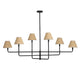 Polly Metal Chandelier Blackened Brass with Rattan Shade