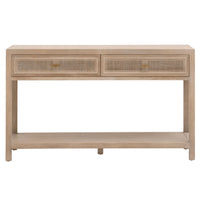 Callie Gray Cane 2-Drawer Console Table
