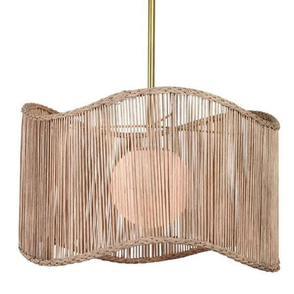 Coastal Living Nimes Natural Rattan Drum Pendant