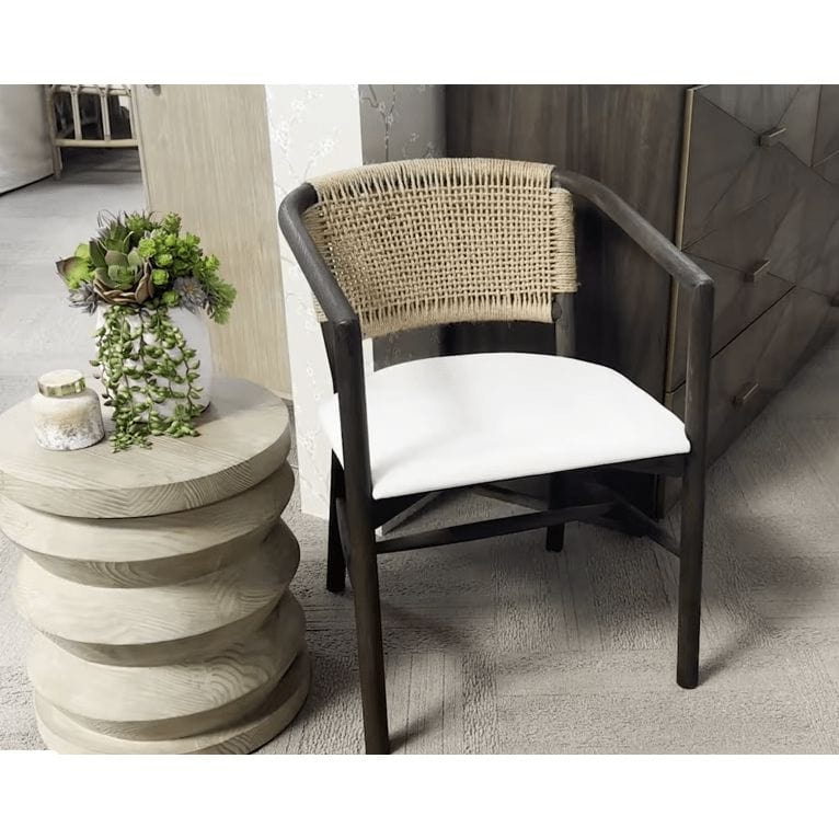 Concord Brown Oak & Jute Accent Chair