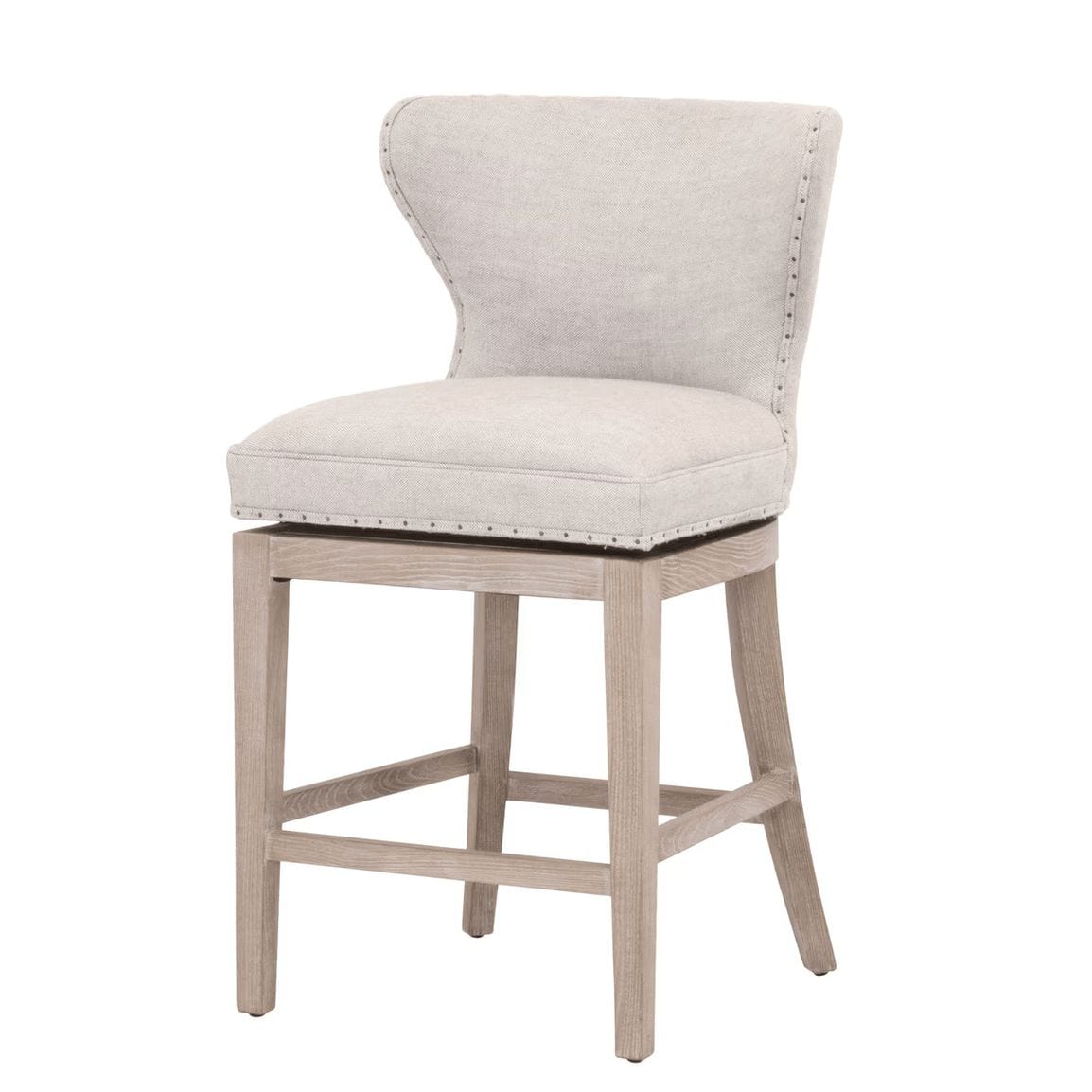 Milton Bisque French Linen Swivel Counter Stool