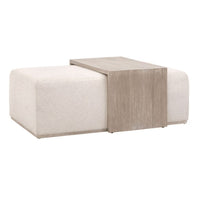 Dovetail Upholstered & Gray Wood Coffee Table