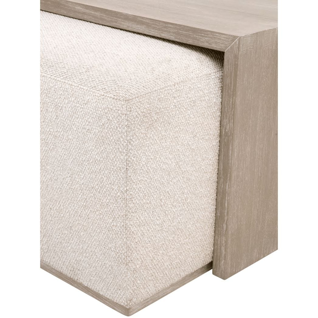 Dovetail Upholstered & Gray Wood Coffee Table