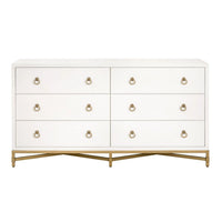 Strand Pearl Shagreen 6-Drawer Double Dresser
