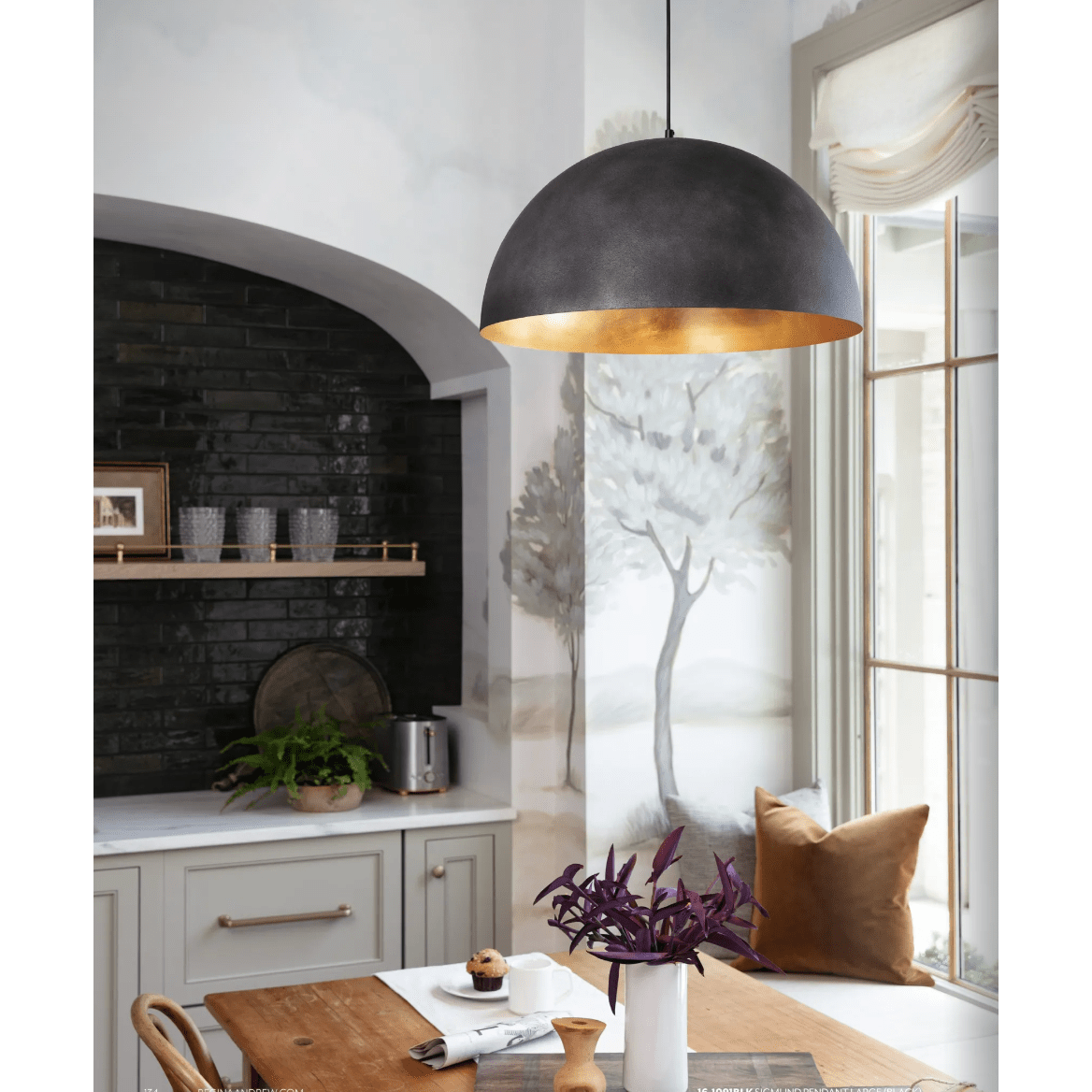 Sigmund Pendant Large Black and Gold