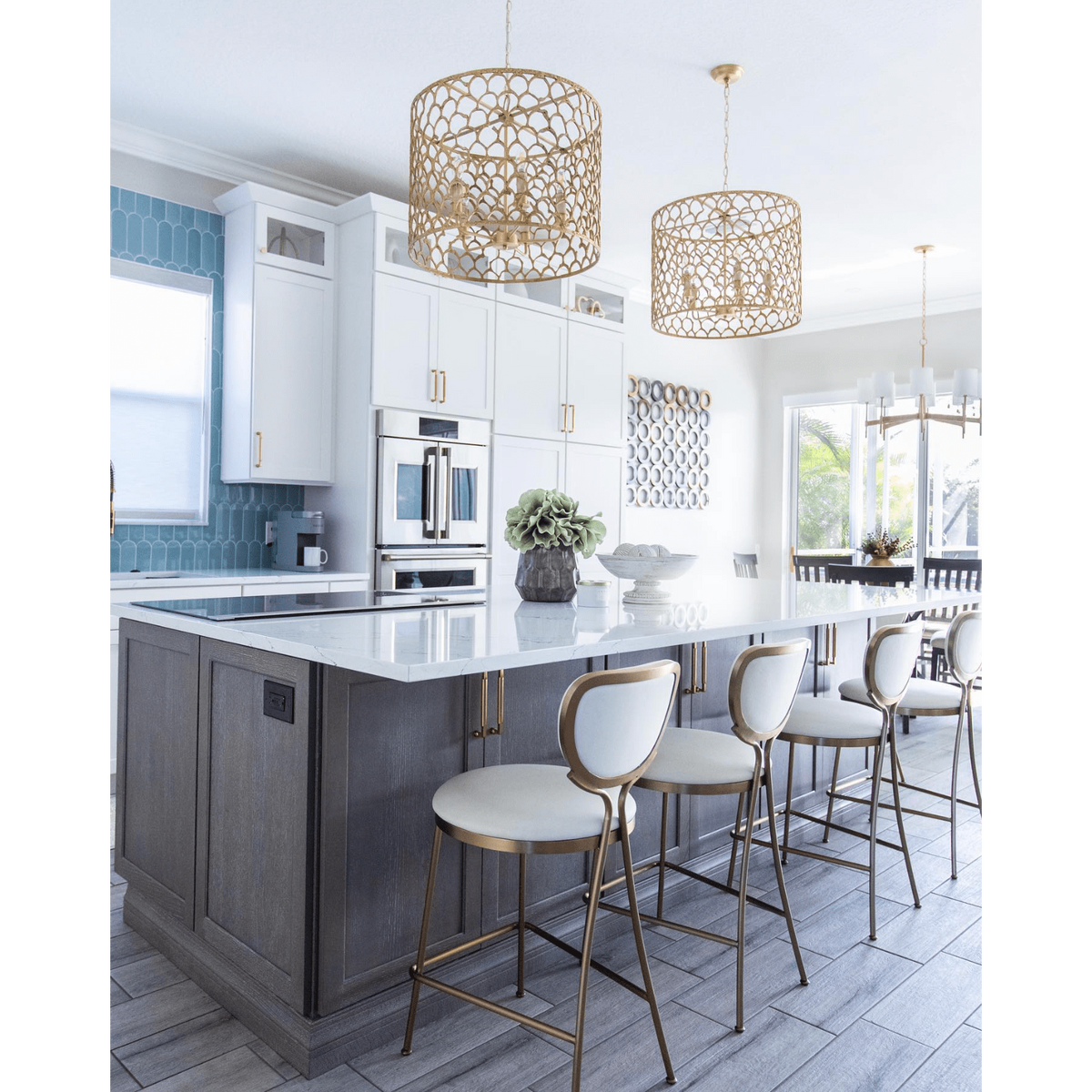 Cabana Chandelier Brass