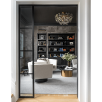 Poppy Glass & Brass Semi Flush Mount Light