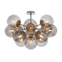 Shine Flush Mount Chandelier, Polished Nickel