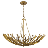 River Reed Basin Chandelier, Gold Leaf