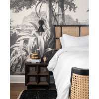 Portia Mahogany Cane Paneled Bed