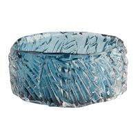 Blue Cast Glass Decorative Bowl