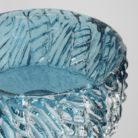 Blue Cast Glass Decorative Bowl