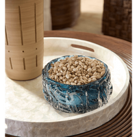 Blue Cast Glass Decorative Bowl