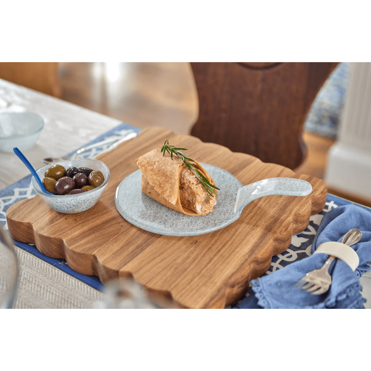 Glass Serving Bowl - White or Grey