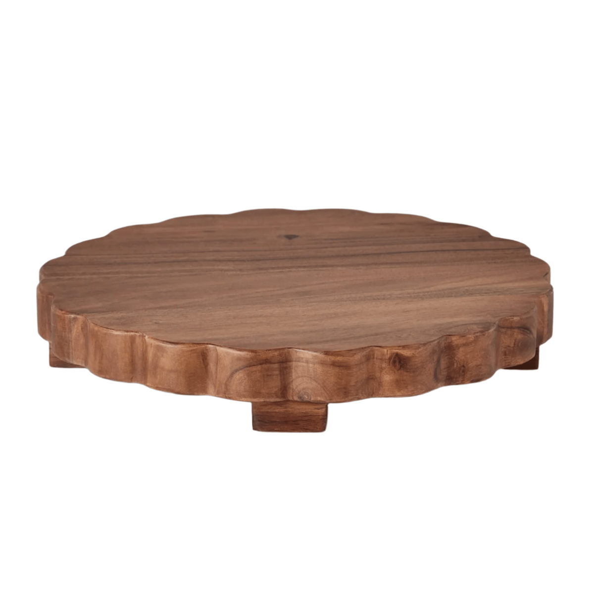 Round Scalloped Wood Charcuterie Board