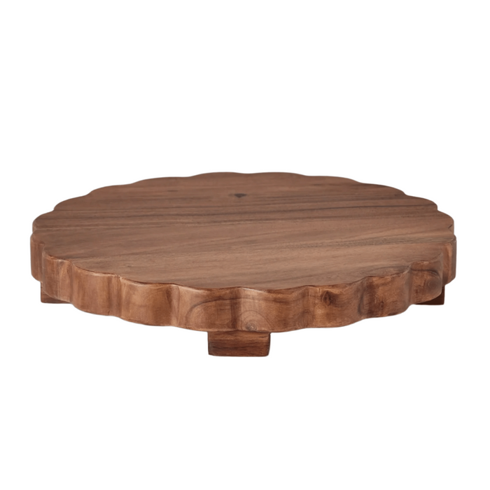 Round Scalloped Wood Charcuterie Board