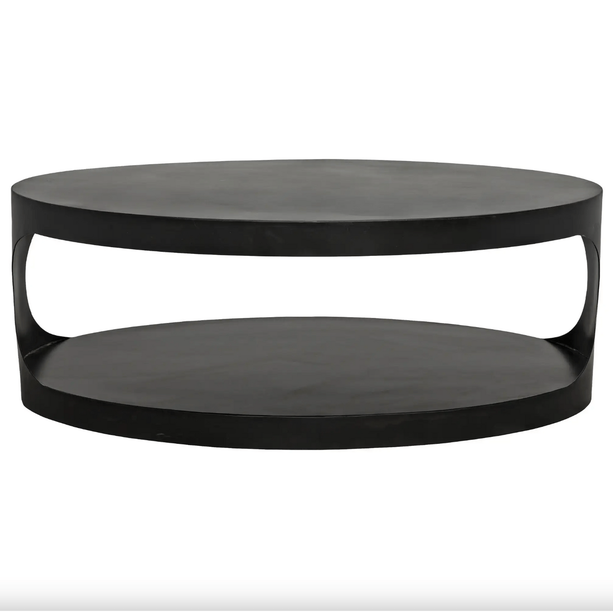 Eclipse Black Steel Oval Coffee Table