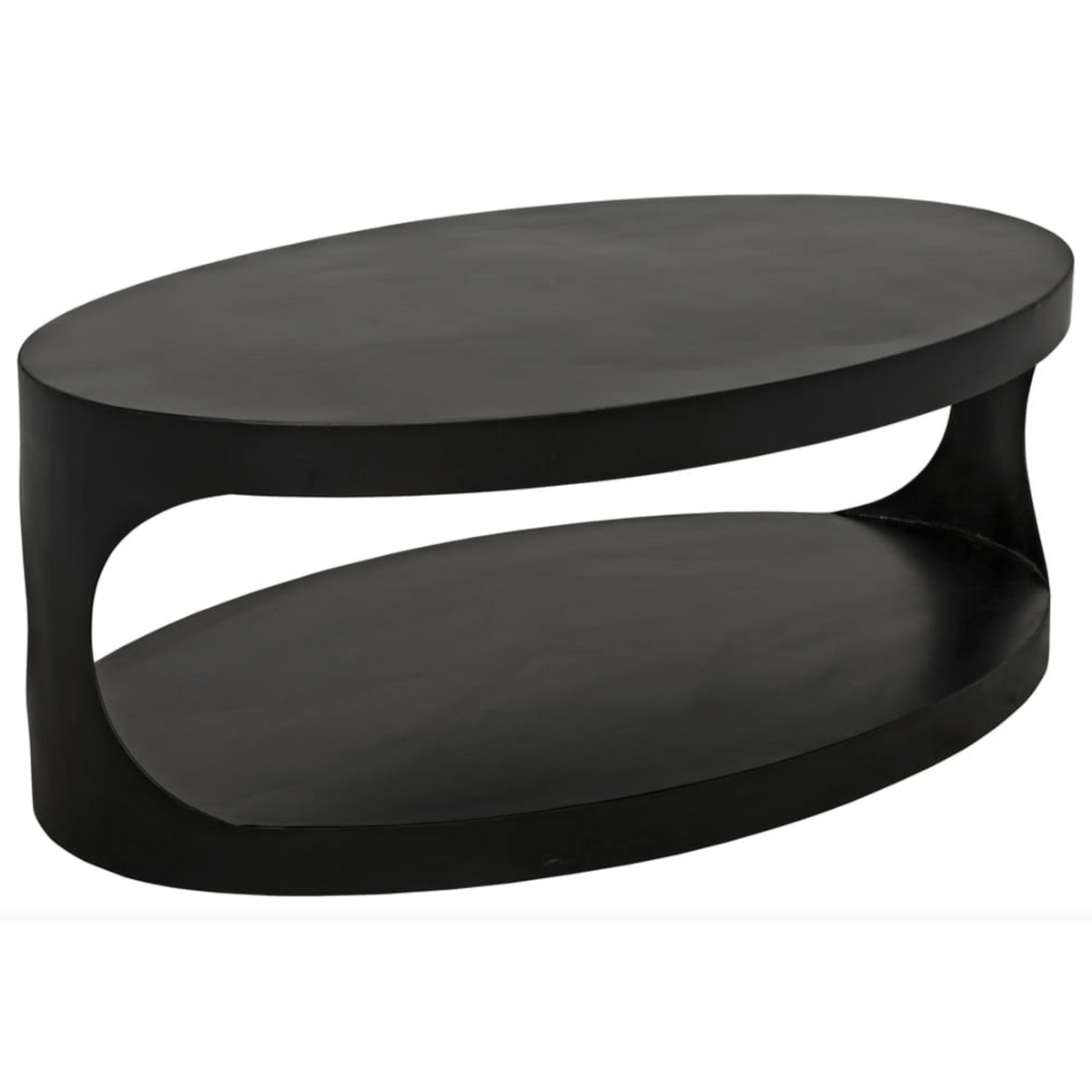 Eclipse Black Steel Oval Coffee Table
