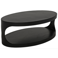 Eclipse Black Steel Oval Coffee Table