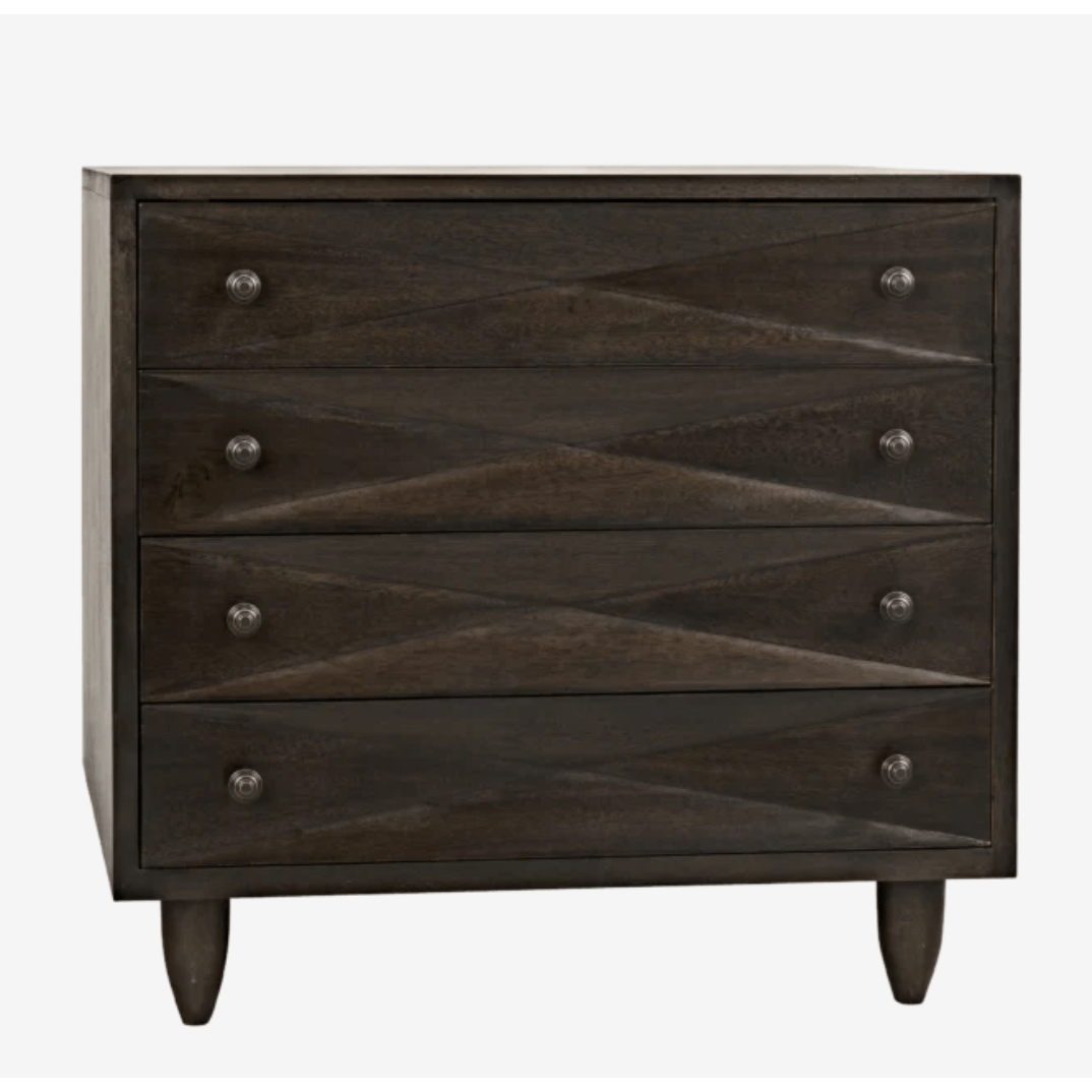 Diamond Chest in Dark or Ebony Walnut Finishes